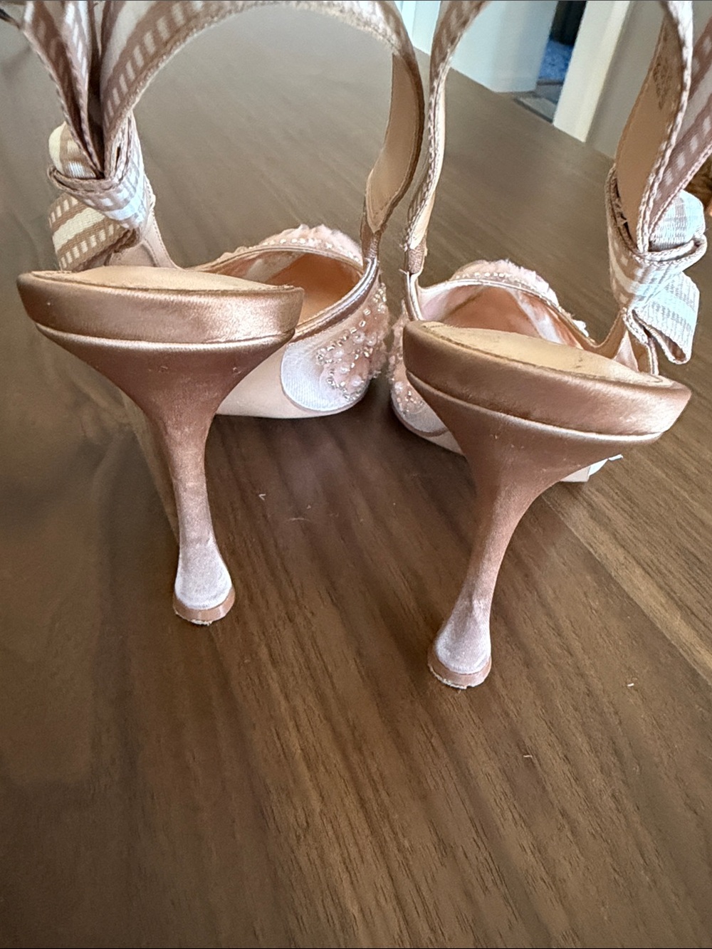 Steve Madden Bri Blush Pink Embellished Slingback Heels - Picture 6 of 8